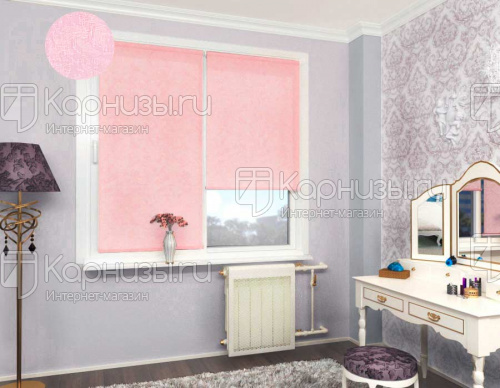  Миниролло жаккард розовый от магазина Karnizy.ru