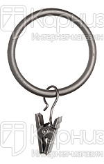 Кольцо с прищепкой, хром матовый 25мм от магазина Karnizy.ru